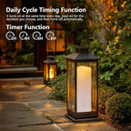 Kimjo 14" x 4" Large Outdoor Candles with Remote: Battery Operated LED Flameless Candles with Timer - Realistic Fake Waterproof Flickering Pillar Candles for Patio Porch Lanterns (White 2 Pack)
