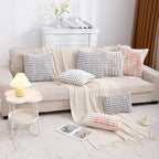 LUOYEHK Boho Throw Pillow Covers 20x20 Inch Set of 2 Chenille Tufted Pillowcase Farmhouse Neutral Cushion Covers for Couch Sofa Bed Living Room, Black Gray