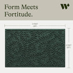 WaterHog Indoor/Outdoor Door Mat, 2' x 3', Made in USA, Durable & Skid-Resistant Front Door Rug, Decorative, Water-Trapping & Heavy-Duty Entryway Floor Mat For Your Home, Boxwood Collection, Evergreen