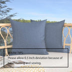 Kevin Textile Pack of 2 Decorative Outdoor Waterproof Throw Pillow Covers Checkered Pillowcases Classic Cushion Cases for Patio Couch Bench 16 x 16 Inch Blue