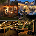 DAYBETTER Outdoor String Lights 100FT Waterproof 50 pcs Warm White LED Bulbs 2700K for Patio,Yard,Garden Durable Weatherproof String Lights for Outside for Parties, Weddings, Backyard