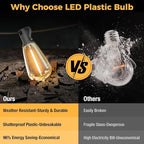 litogo 42FT LED Outdoor String Lights, Waterproof Patio Lights with ST38 Vintage Edison Bulbs, Warm White Outside Hanging Light for Yard Gazebo Party