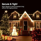 C9 Led Christmas String Lights 68Ft 100 LED with All in One Clips Outdoor Waterproof Strawberry Roof Lights, Commercial Grade Extendable for Indoor Outside Roofline Home Xmas Decoration, Warm White