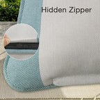 Decorative Outdoor Water Repellent Throw Pillows with Inserts, Set of 4, 20" x12" Pillows for Patio, Backyard, Bed, Couch, and Patio Furniture, Turquoise Stripe