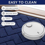 hicorfe Indoor Doormat,Front Back Door Mat Rubber Backing Non Slip Door Mats 20"x59" Absorbent Resist Dirt Entrance Doormat Inside Floor Mats Entryway Washable Low-Profile for Patio,Garden(Navy Blue)