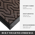 Yimobra Large Door Mat Outside Entrance 47x24, Waterproof Heavy Duty Outdoor Mats for Front Door, Non Slip Rubber Entry Mat for Garage Patio Indoor, Easy Clean, Brown