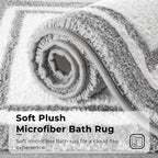 GRANNY SAYS Microfiber Bathroom Rugs Non Slip Washable, Water Absorbent Bathroom Mats for Tub Non Slip, Soft Bath Mats for Bath Floor & Shower, Long Bath Rug, 20" x 32", Grey Rug
