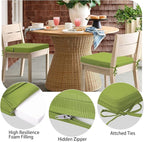 idee-home Outdoor Chair Cushions Set of 4, 19" x 19" Outdoor Seat Cushion Waterproof Patio Furniture with Ties, Dining Chair Pads