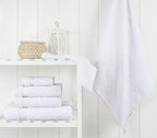 Cotton Paradise 6 Piece Towel Set, 100% Cotton Soft Absorbent Turkish Towels for Bathroom, 2 Bath Towels 2 Hand Towels 2 Washcloths, White Towel Set