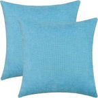 Jeneoo Sky Blue Decorative Throw Pillow Covers Soft Chenille Comfy Square Sea Couch Cushion Case for Livingroom Sofa Decor (Set of 2, 20 x 20 Inches)