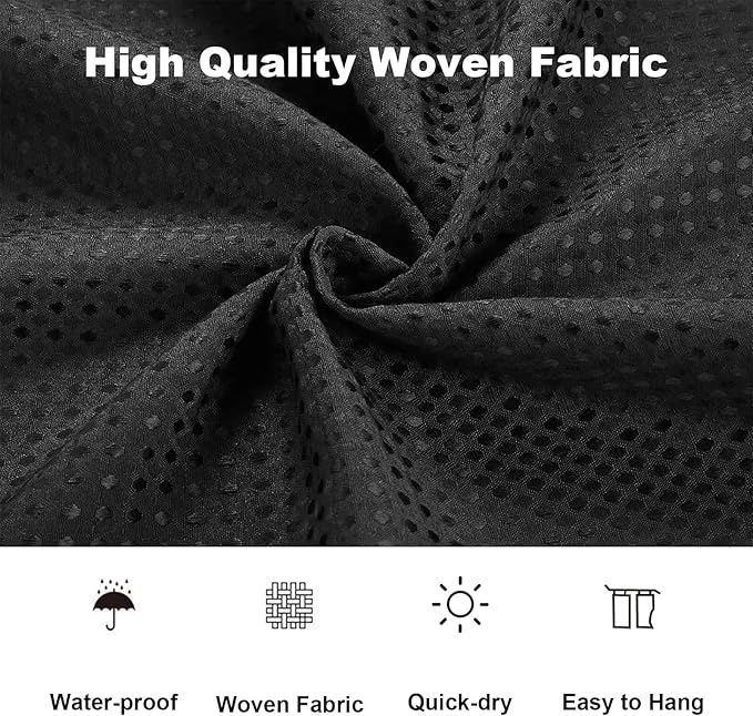 Boho Shower Curtain Set, Waterproof Fabric Shower Curtains, Luxury Hotel Style, Waffle Texture, Heavy Duty, Extra Long Bath Curtain, No Hook, Bathroom Decor, 72x84 Inch, Black