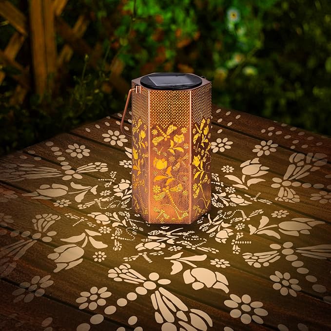 Christmas Decorations Gifts for Women Men Mom - Dragonfly Solar Lanterns Outdoor Waterproof - Birthday Gifts, Mothers Day Gifts, Solar Lights Outdoor Garden Decor for Outside, Patio, Yard, Lawn