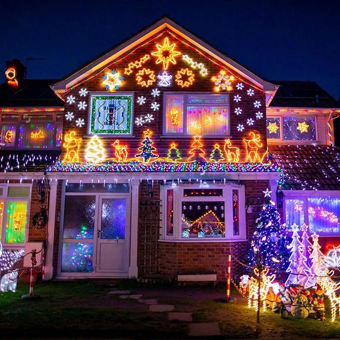 2 Pack Warm White to Multicolor Christmas Lights Indoor Outdoor, Super Bright 66FT 200 LED String Lights Waterproof, Twinkle Xmas Light with Timer for Bedroom Party Christmas Tree Decorations