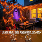 800 LED Orange Lights for Halloween, 262 FT Halloween Lights Indoor Outdoor Clear Wire with 8 Modes, Plug in Waterproof Orange String Light for Christmas Tree Party Thanksgiving Decorations