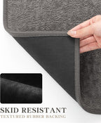 chakme Bathroom Rugs Mat 59x24, Ultra Thin Non Slip Bath Mat Quick Dry Absorbent Bath Mat for Bathroom Floor, (Dark Grey, 59"x24")