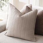 Foindtower Set of 2 Decorative Cotton Waffle Weave Throw Pillow Covers Euro Shams Cushion Covers Accent European Pillowcase for Bed Couch Sofa Bedroom Living Room Home Decor 20×20 Inch Tan Beige