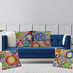 Boho Floral Throw Pillows Covers Colorful Flowers Decorative Pillow Cases for Sofa Couch Bedroom Living Room Decor Farmhouse Cushion Covers 18x18 Inches Set of 4