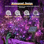 4 Pack Solar String Lights Outdoor - 320LED 132FT Halloween Solar Fairy Lights Outside Waterproof, 8 Modes Purple Solar Powered Twinkle Lighting Decorations for Tree Garden Yard Spooky Patio Party