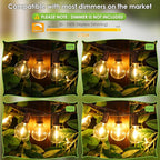 Mlambert 100Ft LED Outdoor String Lights, Dimmable G40 Globe Patio Lights with 50+3 Waterproof Shatterproof Bulbs for Backyard Porch-Brown Cord 1 Pack