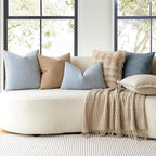 Foindtower Set of 2, Decorative Textured Boucle Throw Pillow Covers Accent Solid Pillow Cases Neutral Soft Cozy Couch Cushion Case for Chair Sofa Bedroom Living Room Home Decor 16 x 16 Inch Light Blue