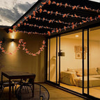 VCOKEN Fall Maple Leaf Garland - Outside Fall Decor with Battery Operated - Outdoor Decor Garlands with 24 Warm Lights for Home Holiday Autumn Garland Indoor Table Door