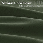 Olive Green Linen Shower Curtain Boho Farmhouse Shower Curtains for Bathroom Dark Green Aesthetic Bath Decor Sheer Cloth Water Repellent with Hooks Sets Spring Decor 72x72 Inch