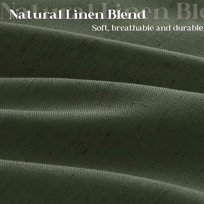 Olive Green Linen Stall Shower Curtains Green Boho Shower Curtain for Bathroom Small Stall Bath Drapes 36x72 Cloth Fabric Half Narrow Water Repellent RV Drapes for Bathtub 36 x 72 Inches