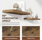 55 Inch Floating Shelves, 12 Inch Deep Floating Shelves for Wall, Floating Shelf with Invisible Brackets, Deep Shelves for Bathroom, Bedroom, Living Room, 1 Pack, Brown