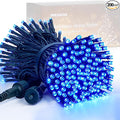 JMEXSUSS 200 LED Blue Christmas Lights Outdoor, Expandable 66ft Christmas String Lights Green Wire, 8 Modes Twinkle Xmas Tree Light Plug in for Party Indoor Ceiling Beroom Patio Fence Yard Decor