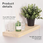 BAOBAB WORKSHOP Wood Floating Shelves for Bathroom Wall - Rustic Shelf 16 inch - Floating Wooden Shelves for Bedroom Kitchen Living Room - Natural Wood Shelves - DIY, 16 x 6.7 Inch, Set of 2