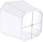 GO&SO 1 Pack White Linen Lamp Shade Square Cut Corners, 10"Top × 13" Bottom × 10.5" High(Spider),Lamp Shades for Table & Floor Lamps Medium for Bedroom Decor, Handcrafted, Easy Assembly