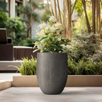 Kante Tall Concrete Planter, 21.7-Inch Height Antique Bronze Large Indoor Outdoor Plant Pot with Drainage Hole for Patio Garden Home, Modern Decor for Flowers and Tree