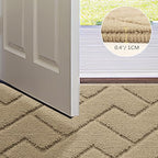 hicorfe Front Door Mat Outside Entrance,20"x31.5" Absorbent Muddy Dirt Resist Welcome Door Mats Outdoor Indoor,Stain and Fade Resistant,Non Slip Backing Entry Mat Doormat for Entryway(Beige)