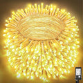 800 LED Christmas Lights Outdoor Indoor, Warm White Christmas Lights 8 Modes Clear Wire Waterproof, Plug in Twinkle Fairy String Light for Xmas Tree Wedding Bedroom Decorations