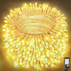 800 LED Christmas Lights Outdoor Indoor, Warm White Christmas Lights 8 Modes Clear Wire Waterproof, Plug in Twinkle Fairy String Light for Xmas Tree Wedding Bedroom Decorations