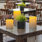6" 8" 10" x 5" Waterproof Outdoor Flameless Candles Battery Operated LED Flickering Pillar Candles with Remote and Timer for Indoor Outdoor Lanterns, Long Lasting, Ivory White Large, Set of 3