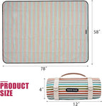 G GOOD GAIN Waterproof Picnic Blanket Portable with Carry Strap for Beach Mat or Family Outdoor Camping Party（Vibrant）