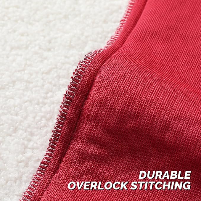 FUTEI Maroon Throw Pillow Covers 26x26 Inch Set of 2,Furry Faux Fur Teddy Boucle Textured Cushion Covers,Soft Fluffy Decorative Euro Pillow Shams,Home Decor for Couch Bed Living Room Office Car