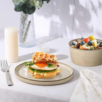 Herogo 18 Pieces Dinnerware Set Service for 6, Dinner Plates and Bowls Sets, Reactive Glaze Stoneware Dishes for Kitchen, Chip and Crack Resistant, Microwave & Dishwasher Safe, Cream Khaki