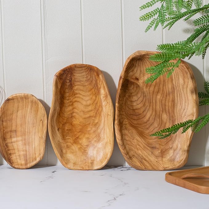 Root Wood Dish, Party Platter and Tray for Sandwich Bread Serving, appetizer display, Vintage ring dish, Hand Carved Artworks (11-12 inch)