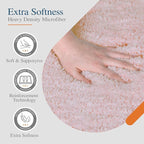 Walensee Bath Mat (20 x 32, Blush) Water Absorbent Soft Microfiber Shaggy Non Slip Rug - Machine Washable Thick Plush Shower Rug