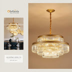31.5" 18-Light Modern Crystal Chandelier Light Fixture Large 4-Tier Gold Luxury Glam Chandeliers for Dining Room Round Hanging Pendant Lighting for Living Room Kitchen Bedroom Foyer Lobby