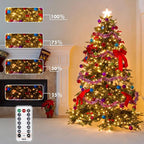 75.8 FT 200 LED Color Changing Christmas String Lights with Remote & Timer & Memory Function, 9 Lighting Modes Waterproof Fairy Lights for Xmas Tree Yard Holiday Party Garden (Warm White & Cool White)