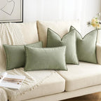 MIULEE Pack of 2 Sage Green Decorative Pillow Covers 20x20 Inch Soft Chenille Luxurious Couch Throw Pillows Farmhouse Cushion Covers with Elegant Design for Sofa Bedroom Living Room Home Decor