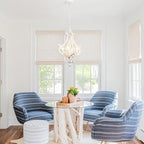 Wooden Farmhouse Chandelier 4 Lights Rustic Antique White Chandeliers for Dining Room French Country Chandelier Orb Pendant light Fixtures Hanging for Kitchen Living Room Foyer Bedroom Entryway