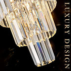 Modern Chrome Crystal Pendant Light, 3 Tiers K9 Crystal Chandelier Mini Ceiling Pendant Light Fixture for Kitchen Island Dining Room Hallway Bedroom Closet