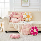 Flower Pillow, Soft Flower Decorative Throw Pillow, Cute Daisy Flower Shaped Seating Floor Cushion Room Décor Plush Pillows for Sofa Couch Bed (17.7 Inch, Hot Pink)
