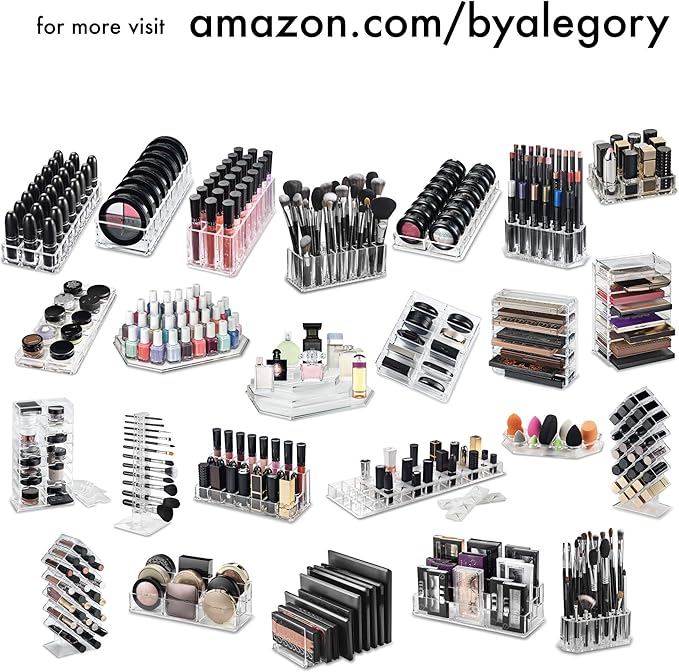 BY ALEGORY Acrylic Nail Art Tool Organizer 24 Space Deep Slot Wall Storage Vanity Cosmetic Container For All Salon Pro Nailcare Tool Kit Set (2)