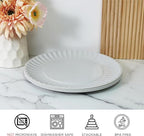 TP 6-Piece Melamine Plates Set, 10.5-Inch Reusable Dinner Plates for Picnic, Party, BBQ & Camping, Dishwasher Safe Lightweight Tableware, Grey