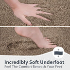 Bathroom Rugs 30" x 46", Non-Slip Extra Soft Absorbent Bath Rugs, Machine Washable Quick Dry Bath Mats for Bathroom Floor, Shower, Bathtub and Sink, Grayish Brown & Coffee